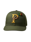 Olive Bob Marley Tribute Embroidery Pelz Logo Snapback Trucker Hat