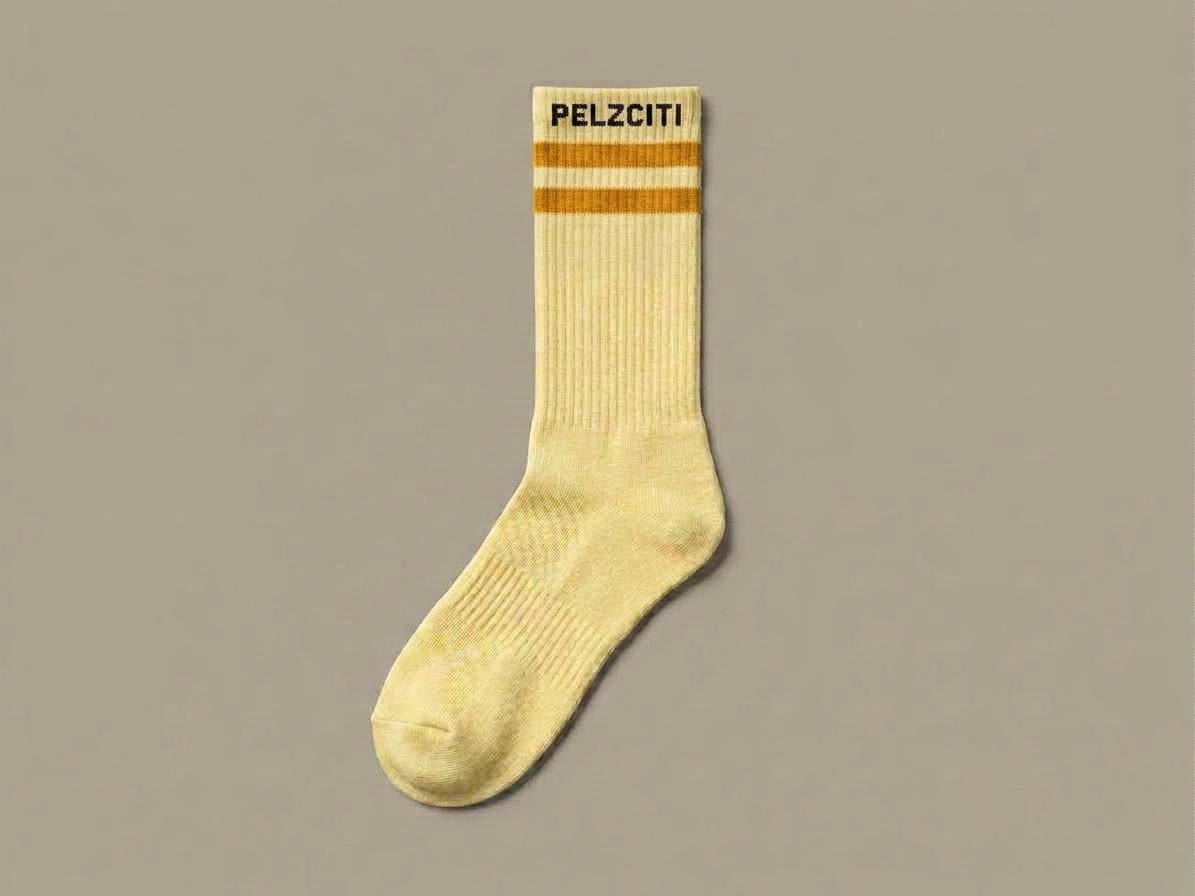 Vintage Cream Pelzciti Striped Socks