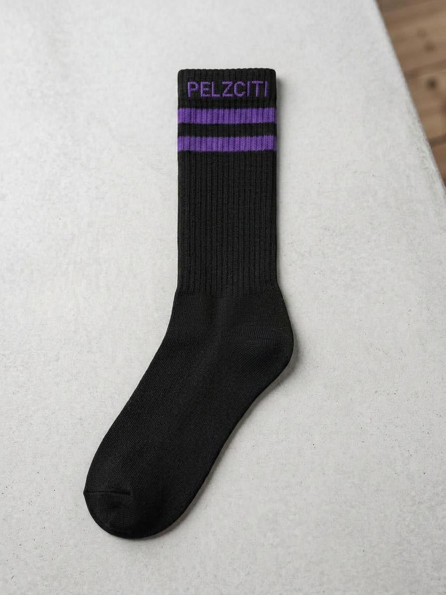 Pelzciti Black Striped Socks