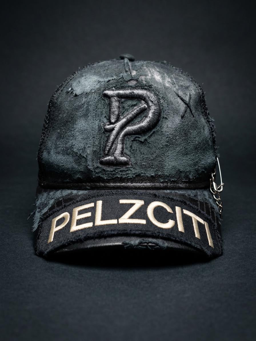 Pelzciti Logo Embroidered Patch Distressed