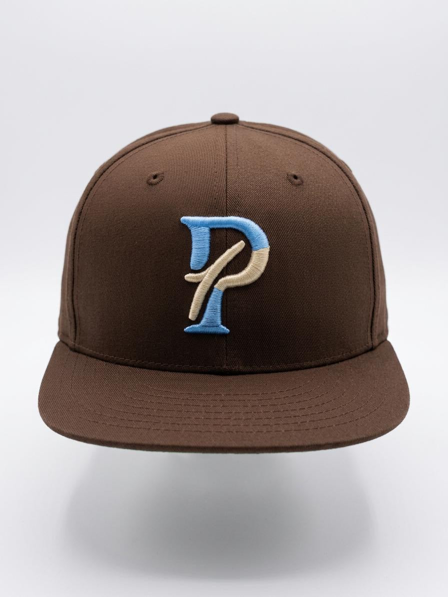 Brown Emroidery Pelz Logo Snapback Trucker Hat